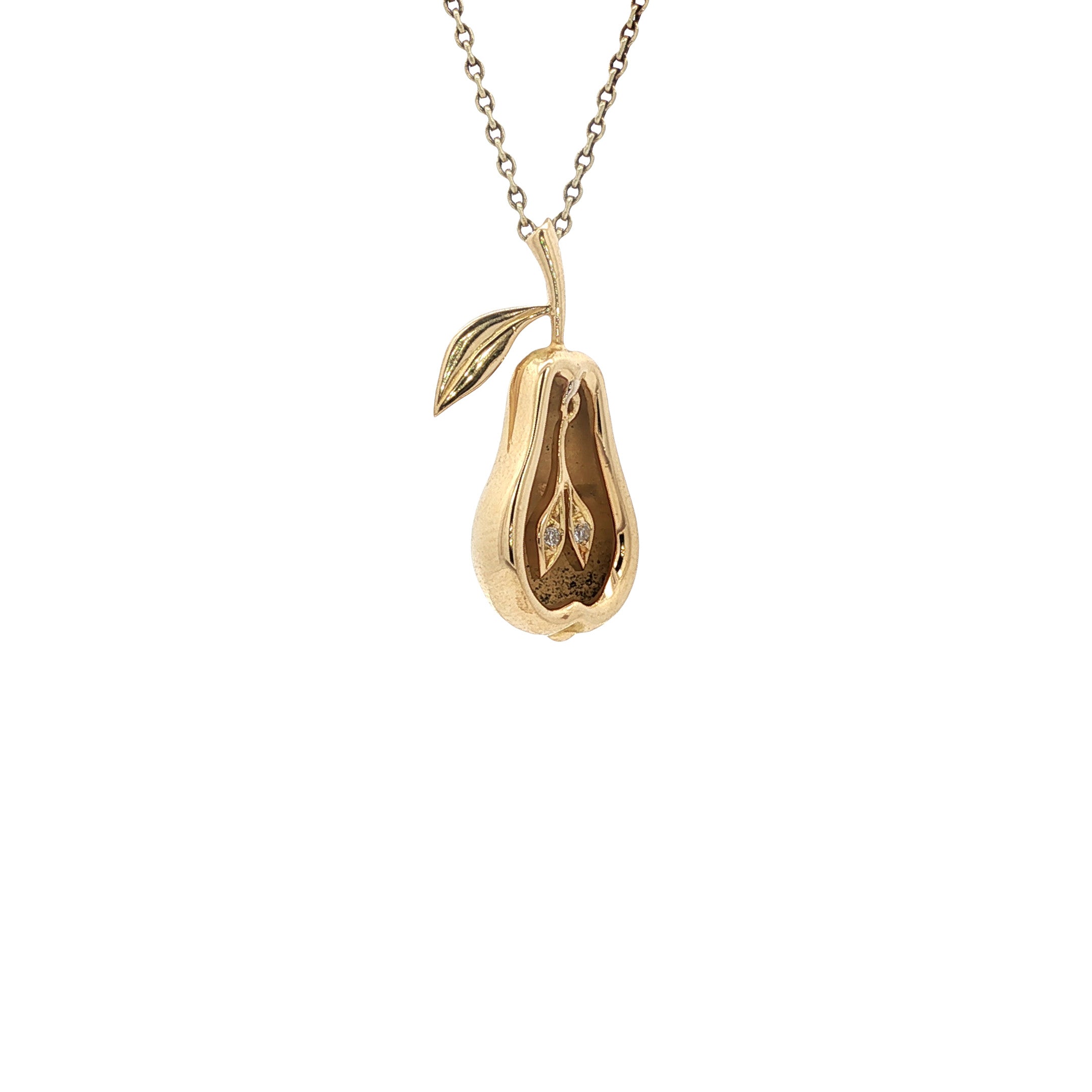 Gouden hanger peer met diamant 18 karaat