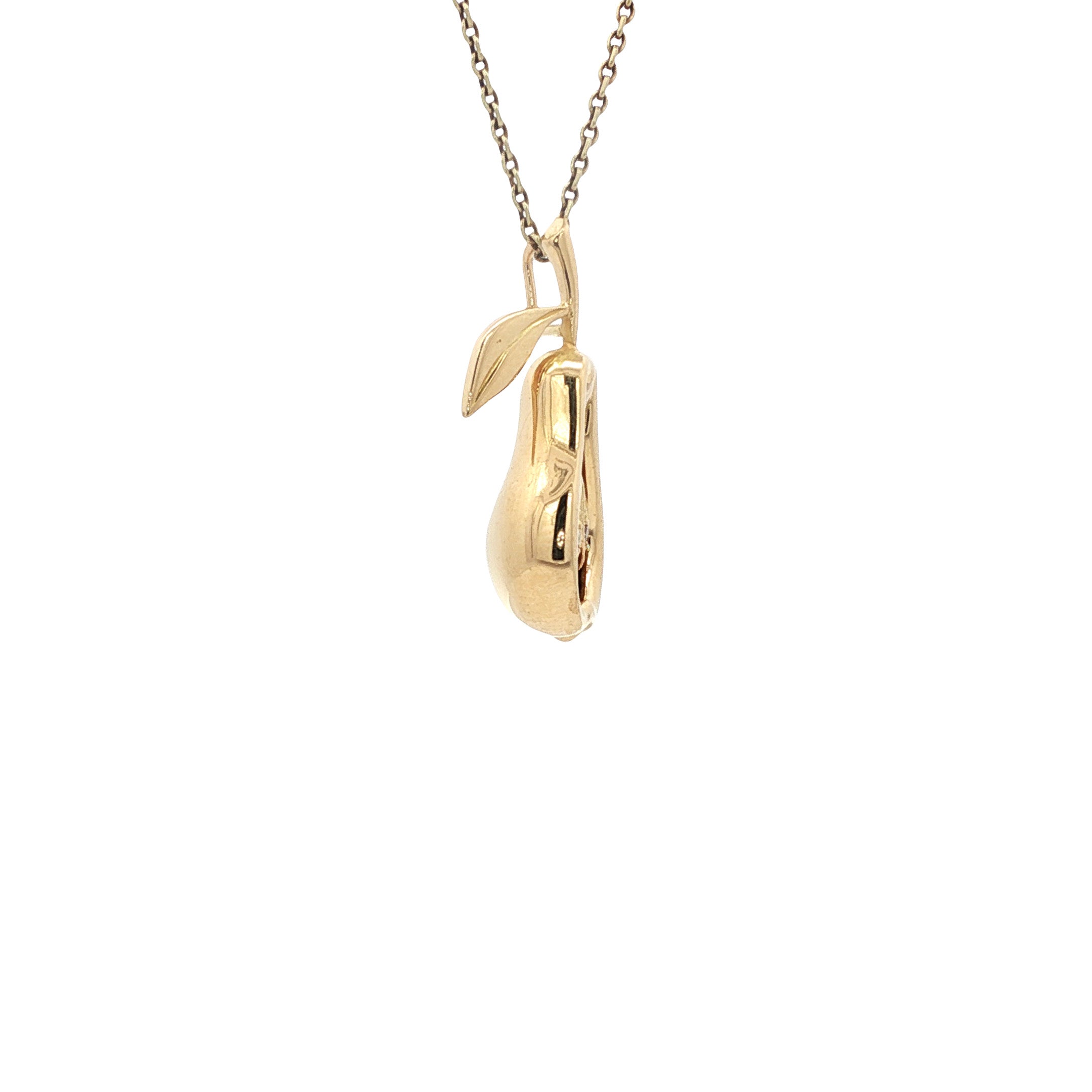Gouden hanger peer met diamant 18 karaat