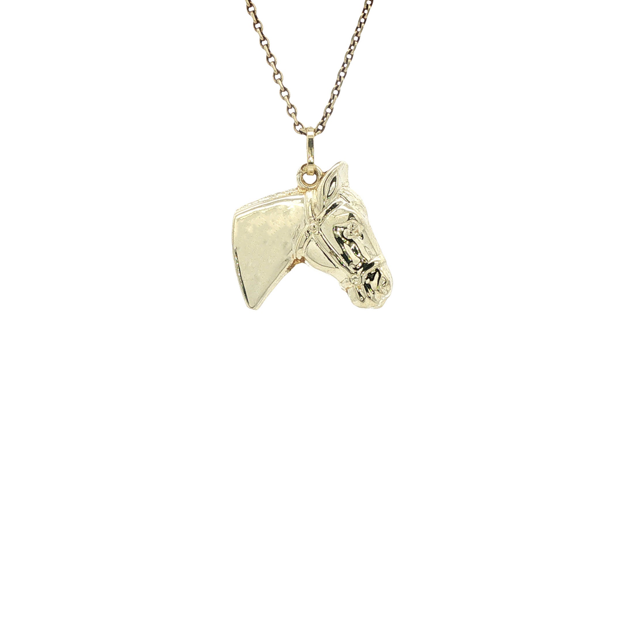Gouden paardenhoofd hanger 14 karaat