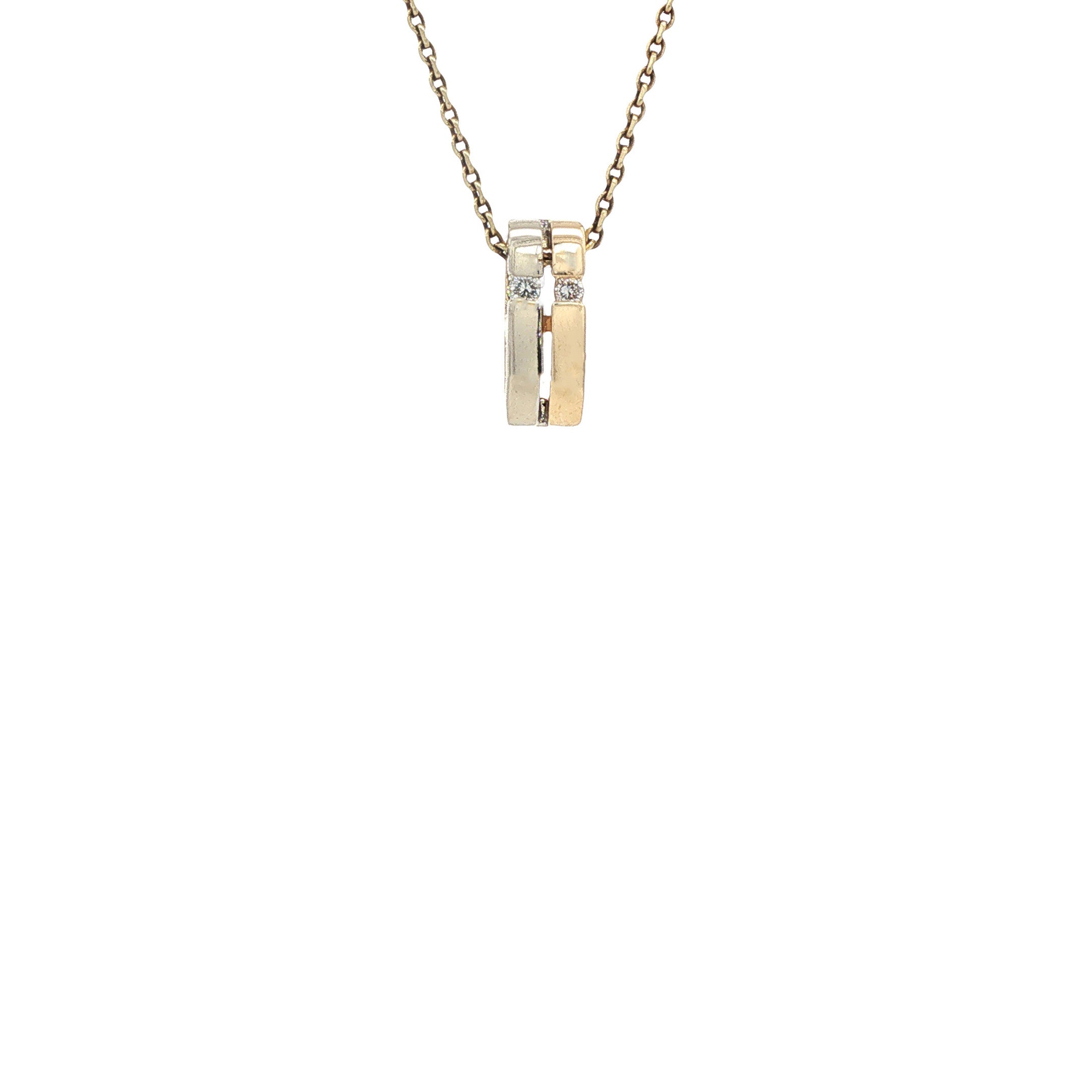 Gouden hanger met diamant 14 karaat