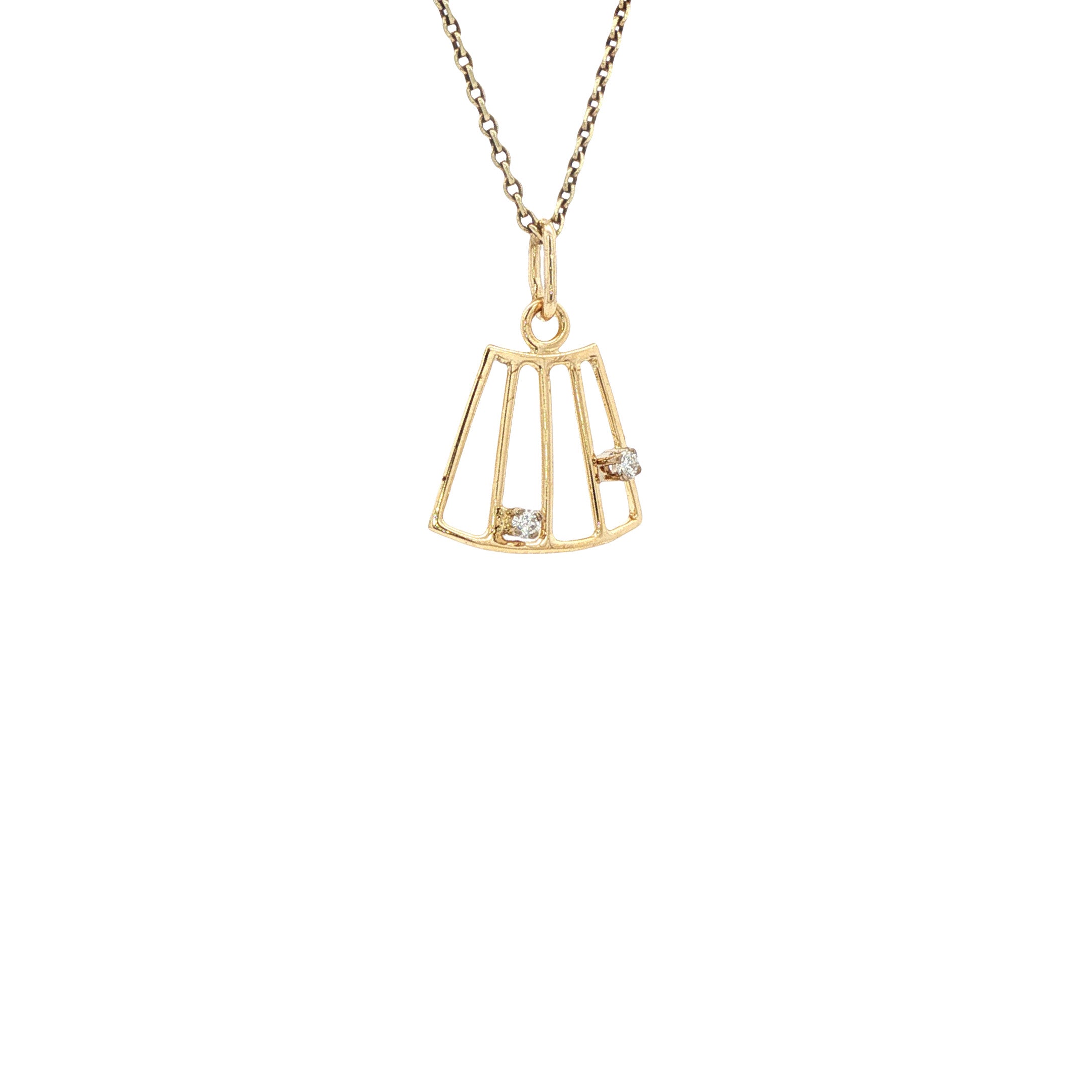 Gouden hanger met diamant 14 karaat