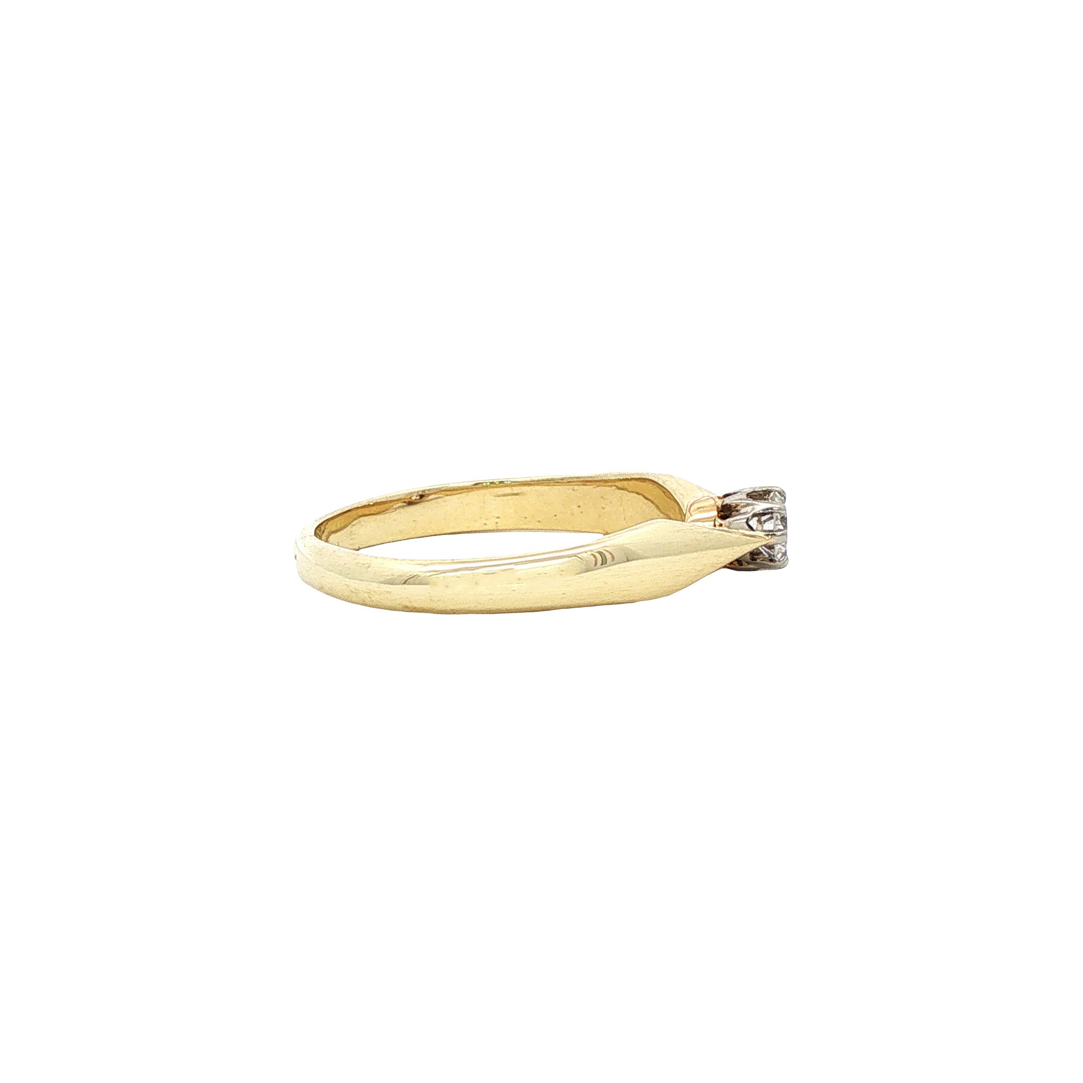 Gouden solitair ring met diamant 14 karaat