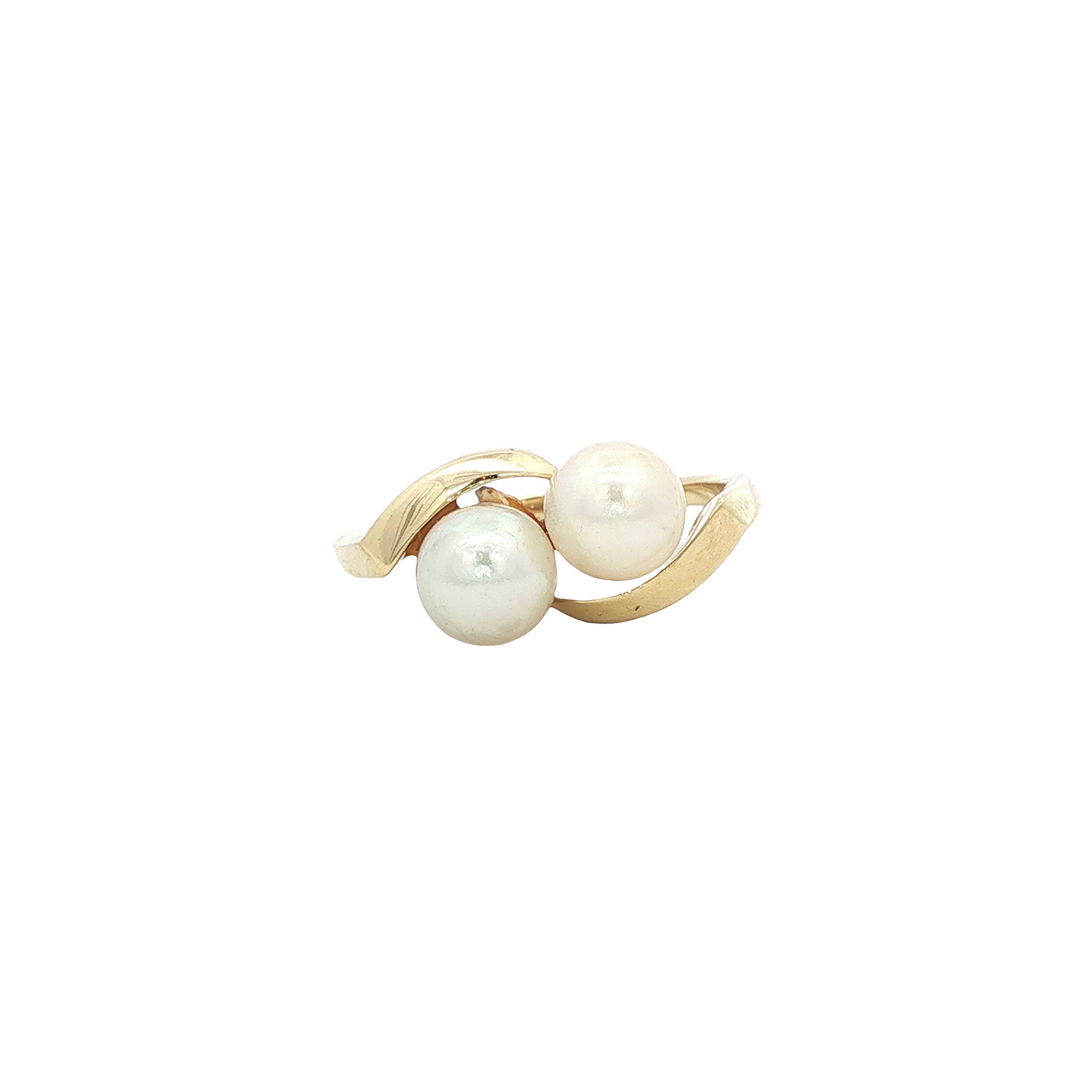 Gouden  ring met parels 14 karaat