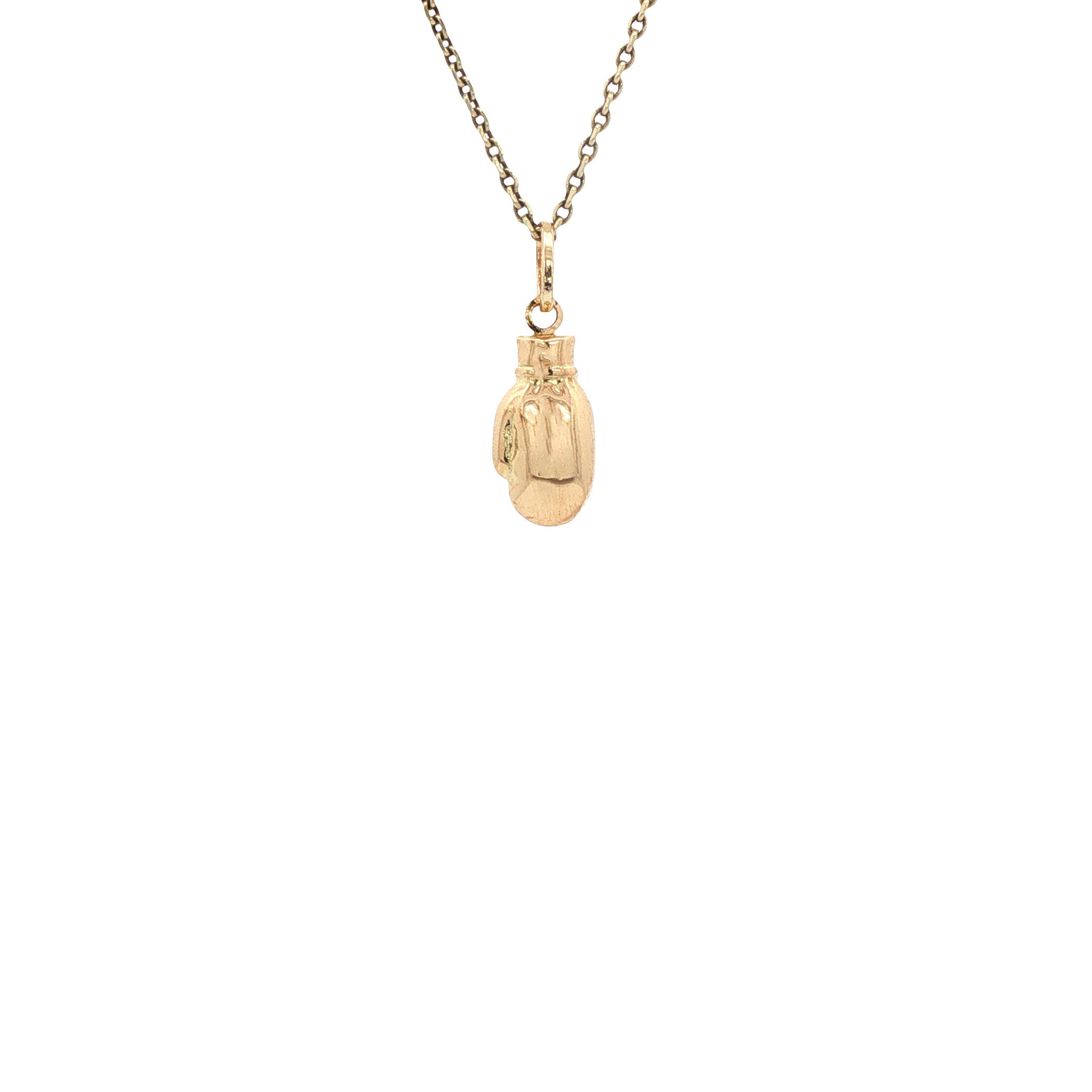 Gouden hanger boks handschoen 14 karaat