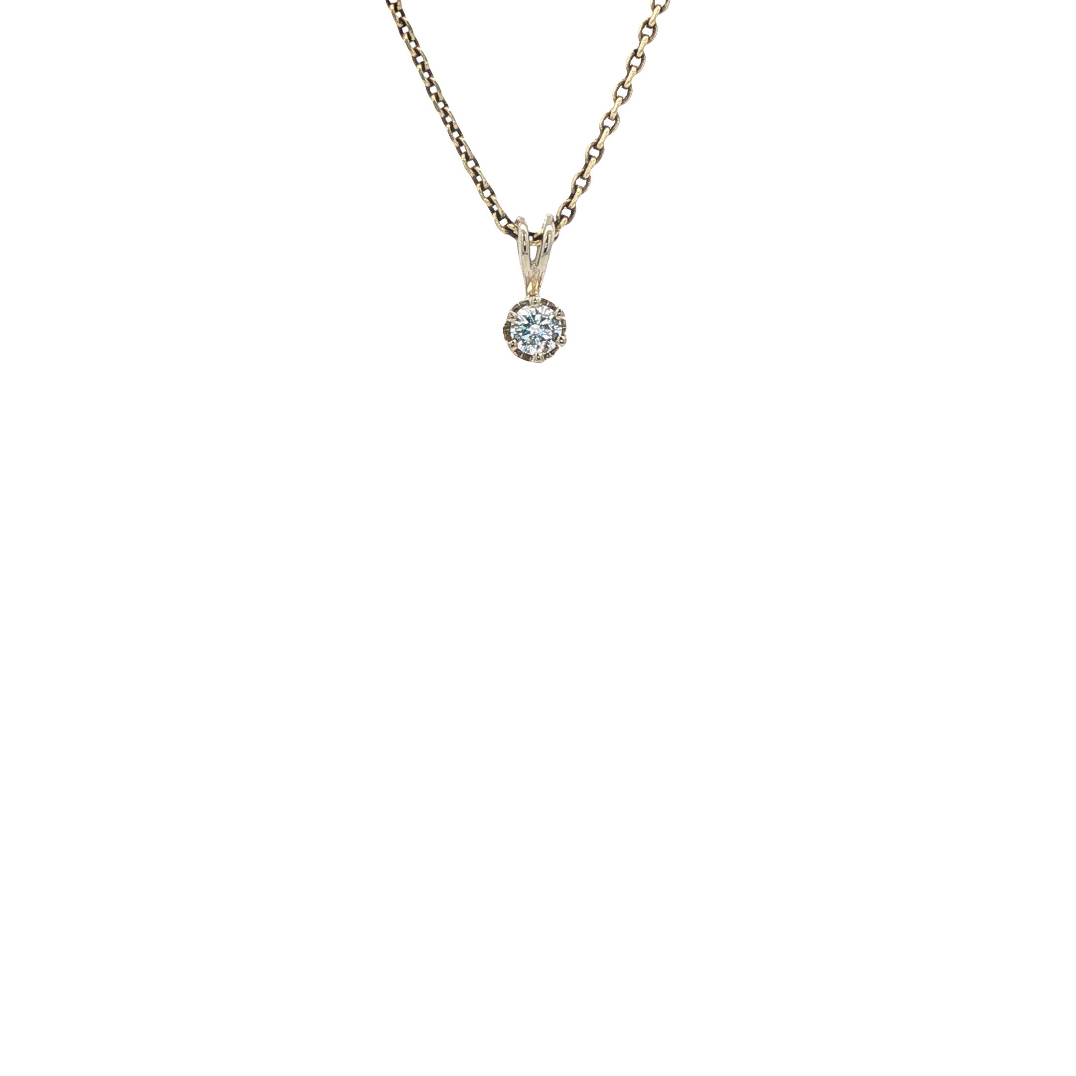 Witgouden solitair hanger diamant 14 karaat