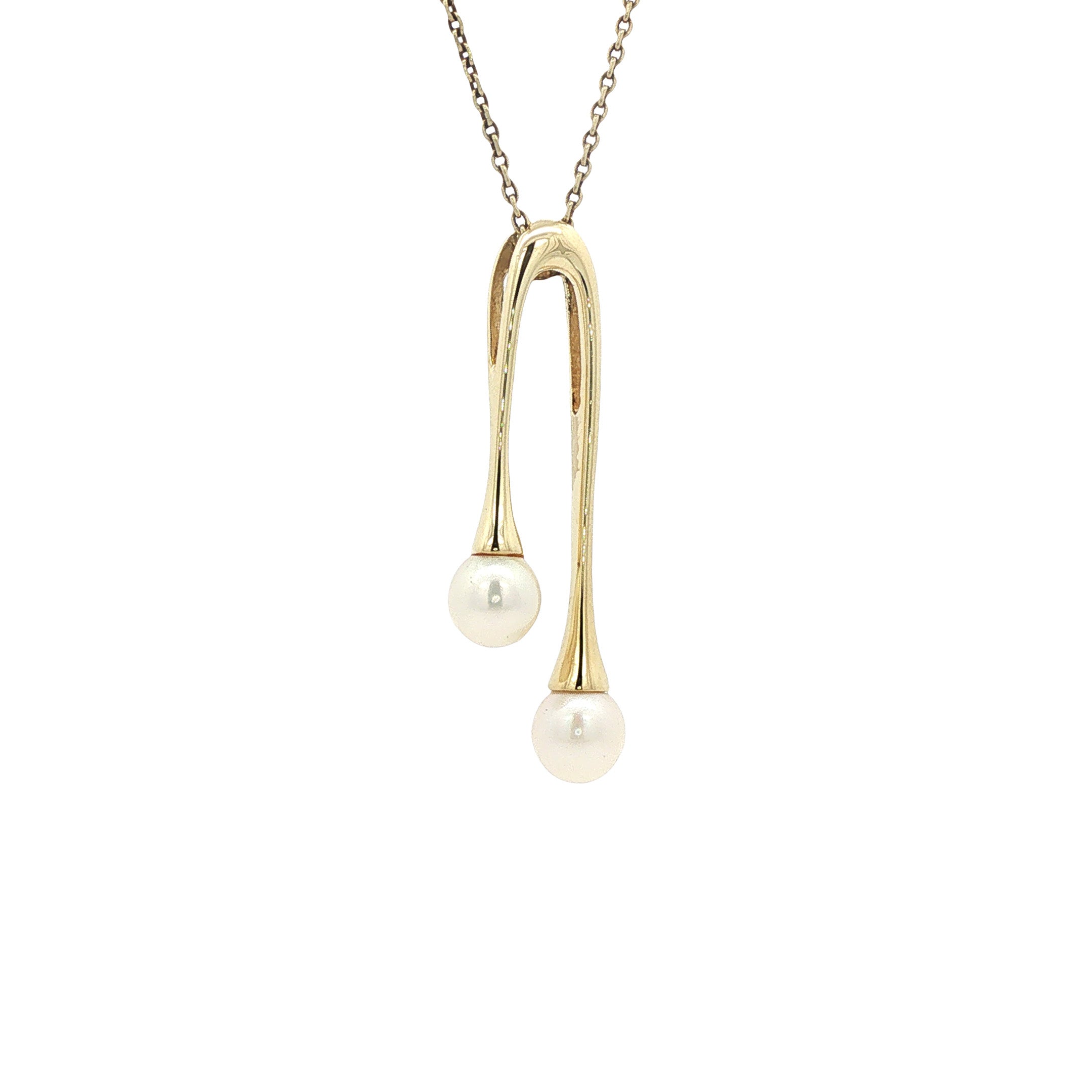 Gouden hanger met parels 14 karaat