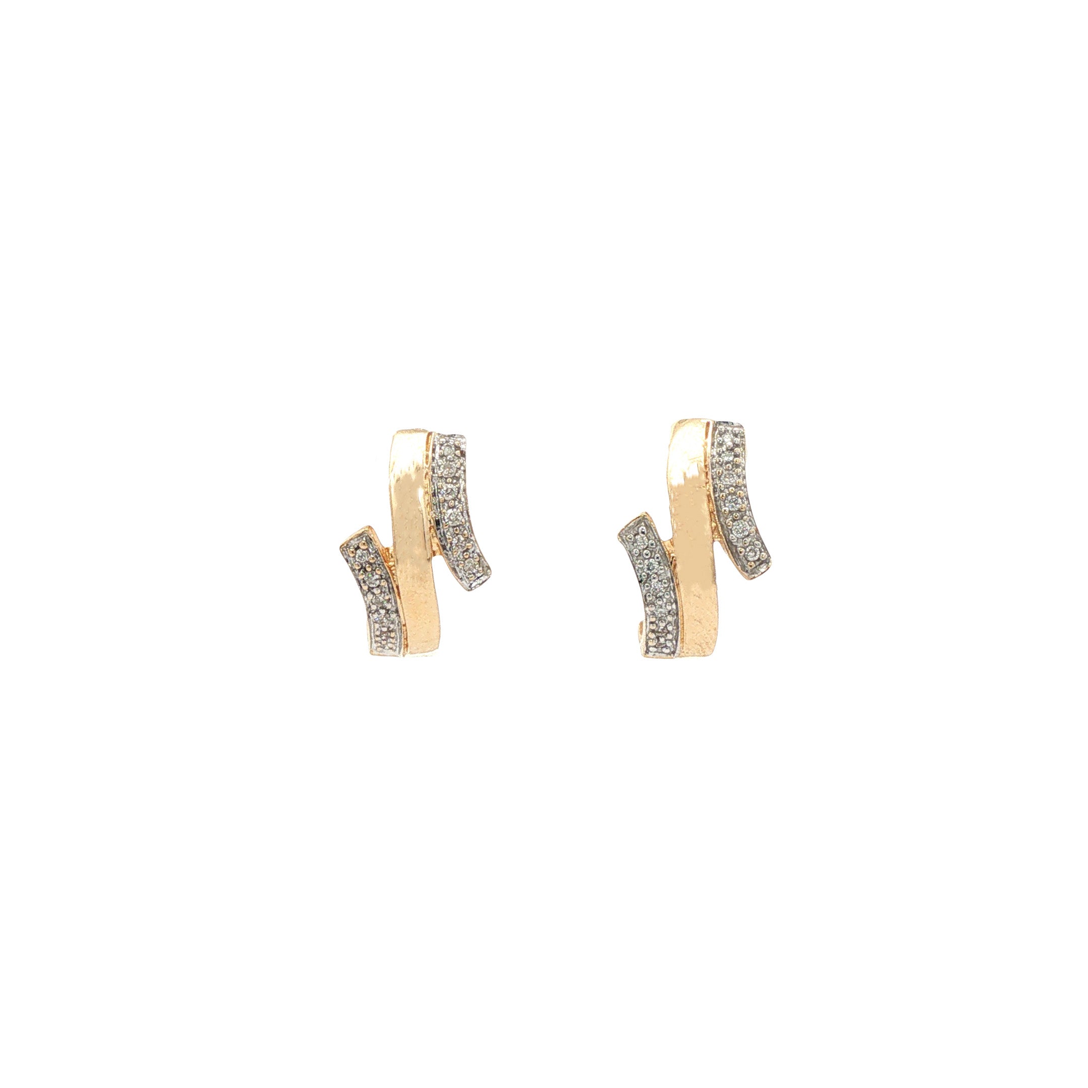 Gouden oorstekers diamant 14 karaat