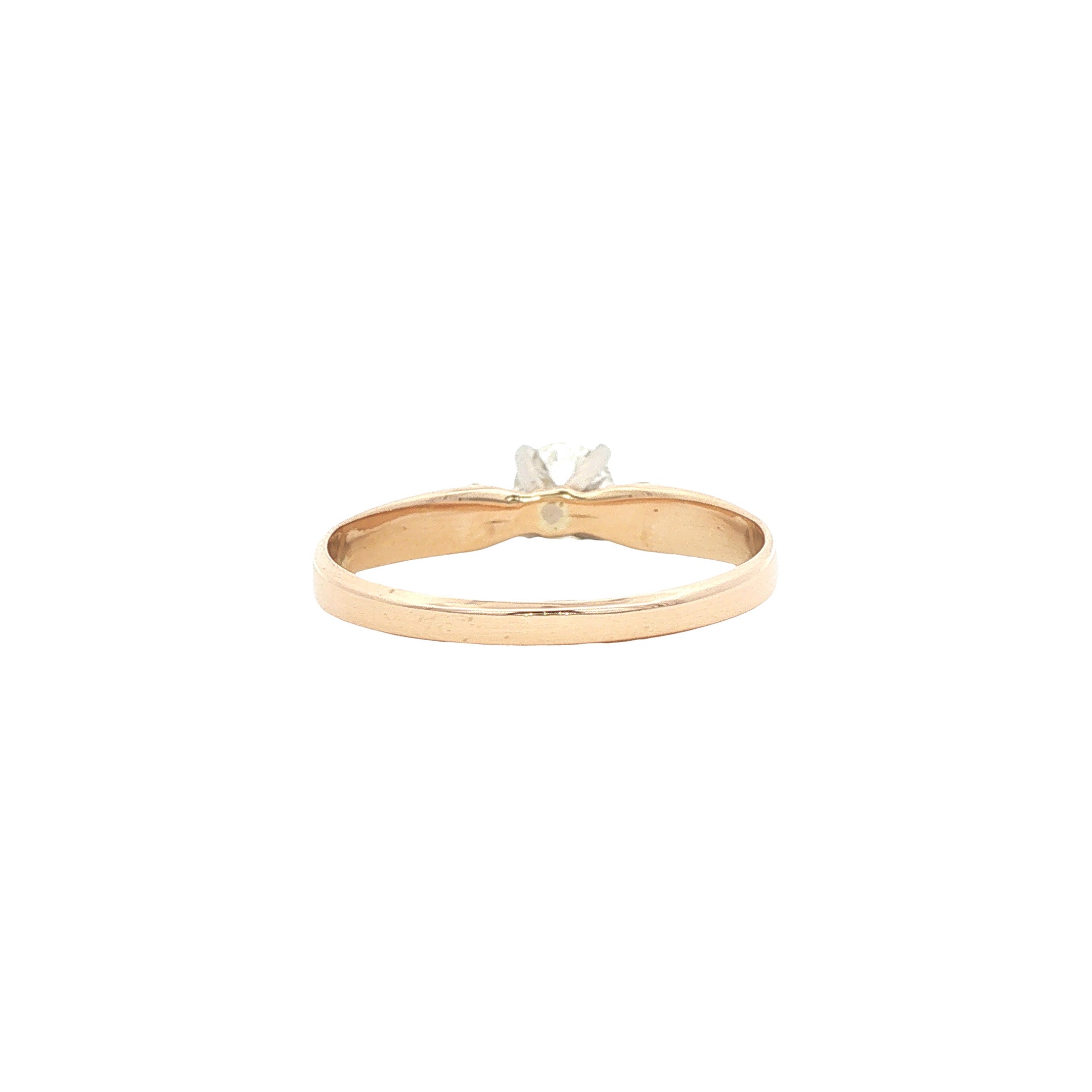 Gouden solitair ring met diamant 14 karaat