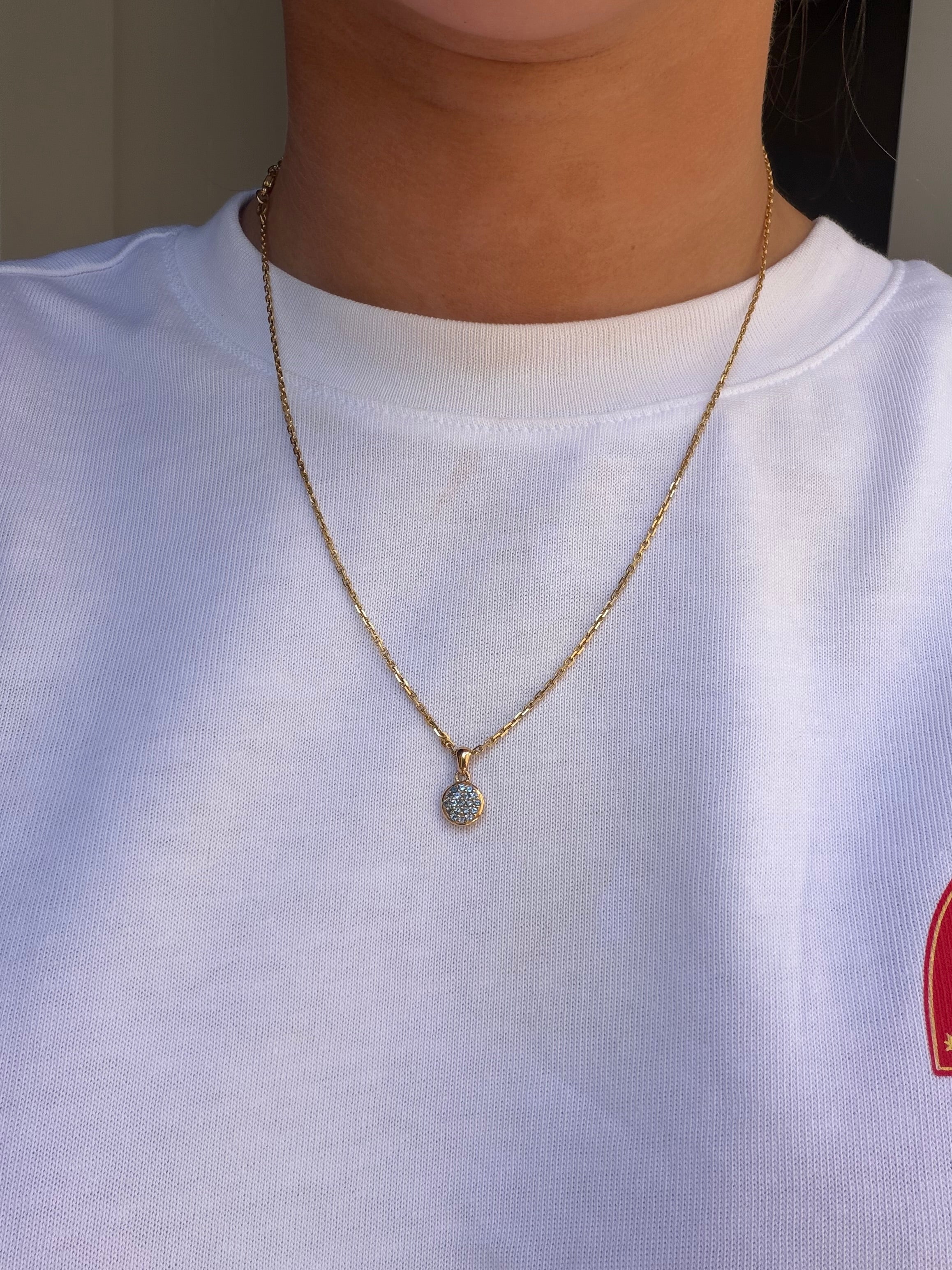 Gouden hanger met aquamarijn 14 karaat* nieuw