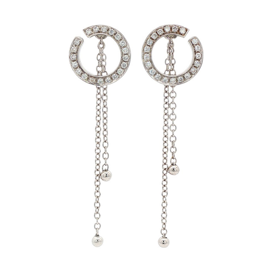 18-karat white gold diamond earrings