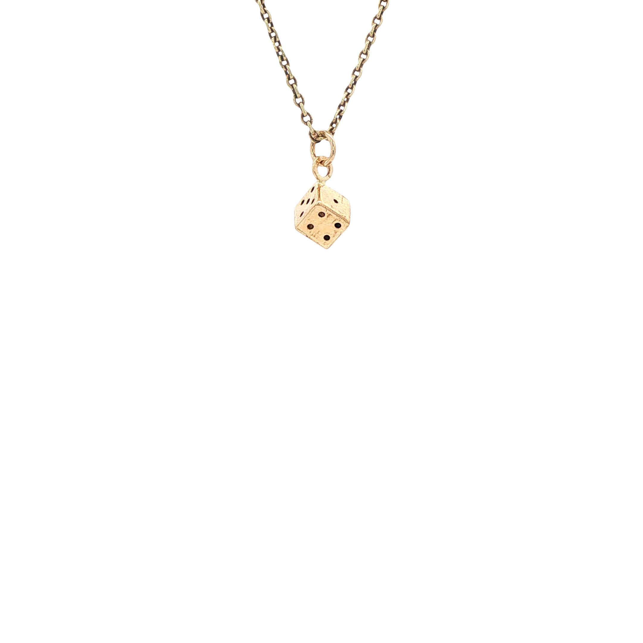 Gouden hanger dobbelsteen 14 karaat