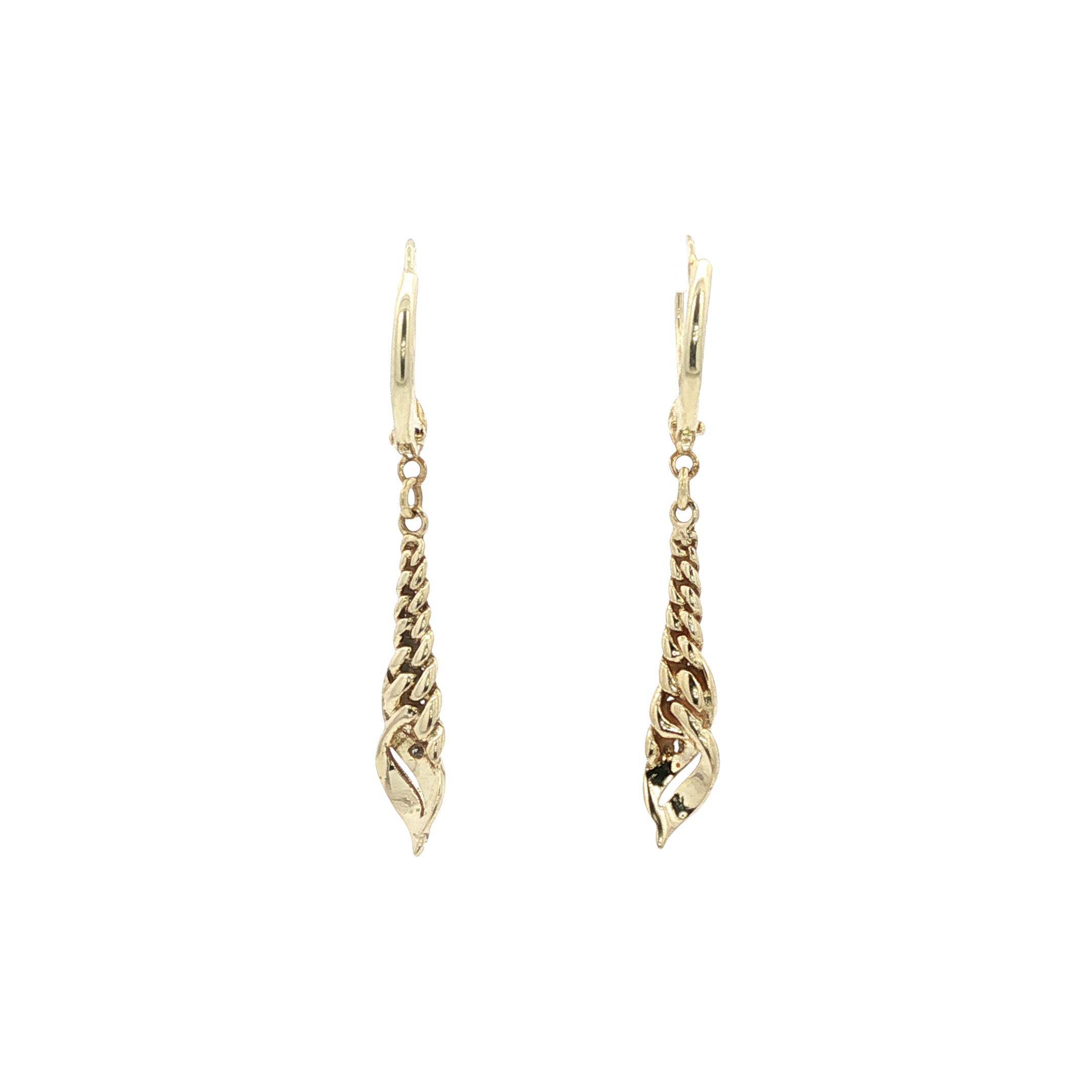 14 karat gold earrings with diamond