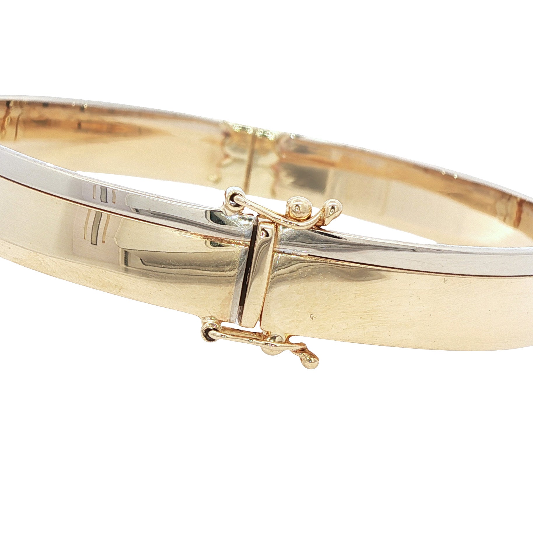 Bicolour gouden bangle 14 karaat