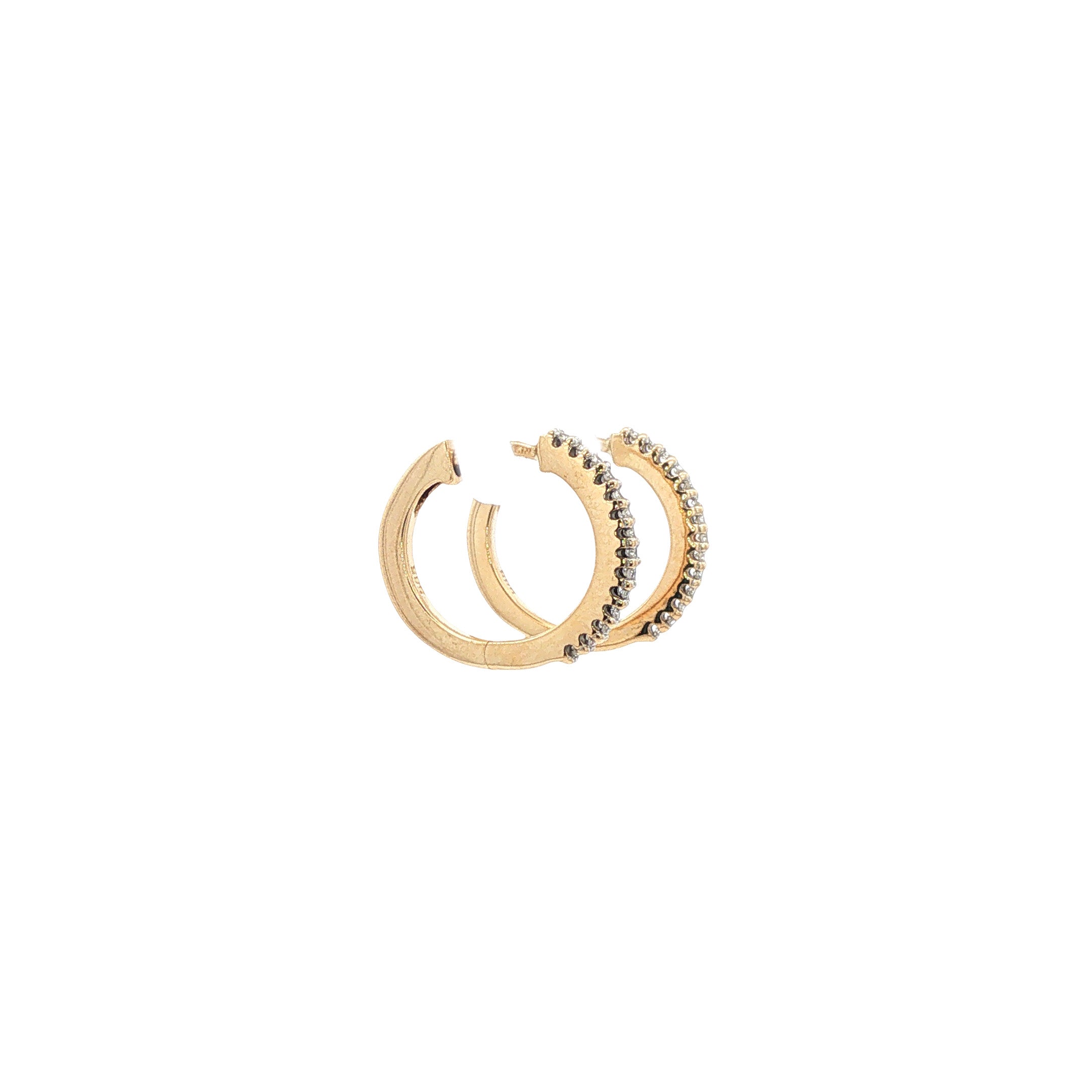 Gouden oorringen diamant 14 karaat