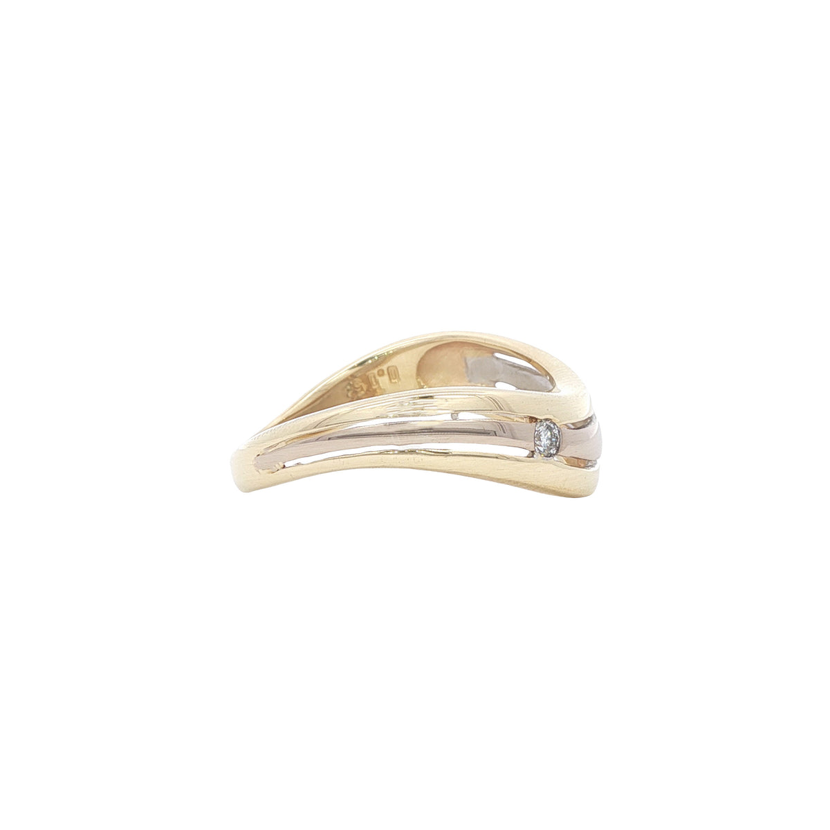 Gouden ring met diamant 14 karaat