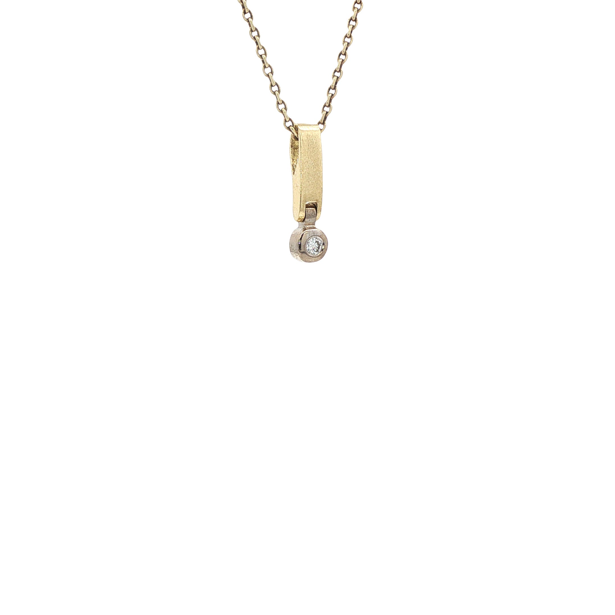 Gouden hanger met diamant 14 karaat