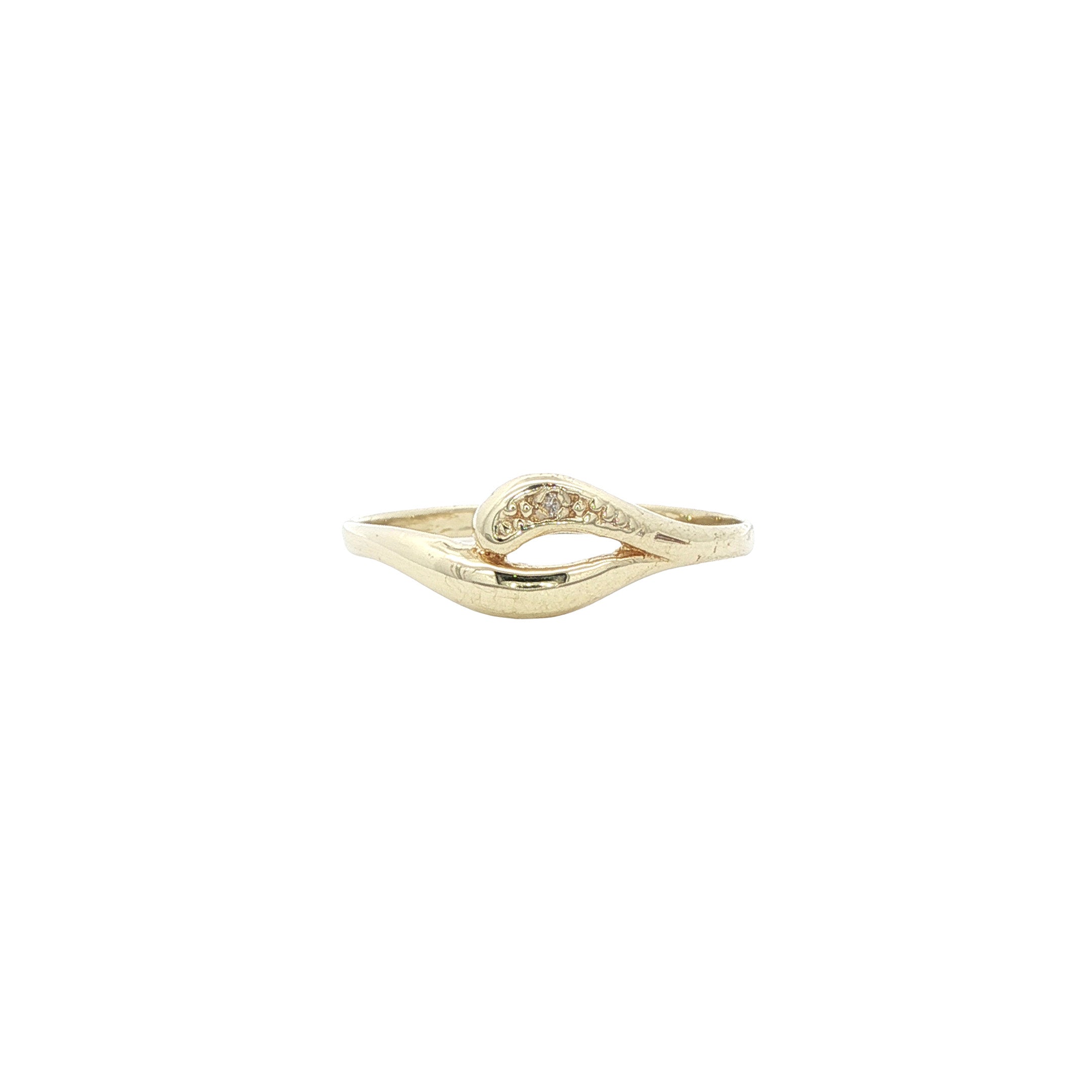 14-karat gold ring with a diamond.