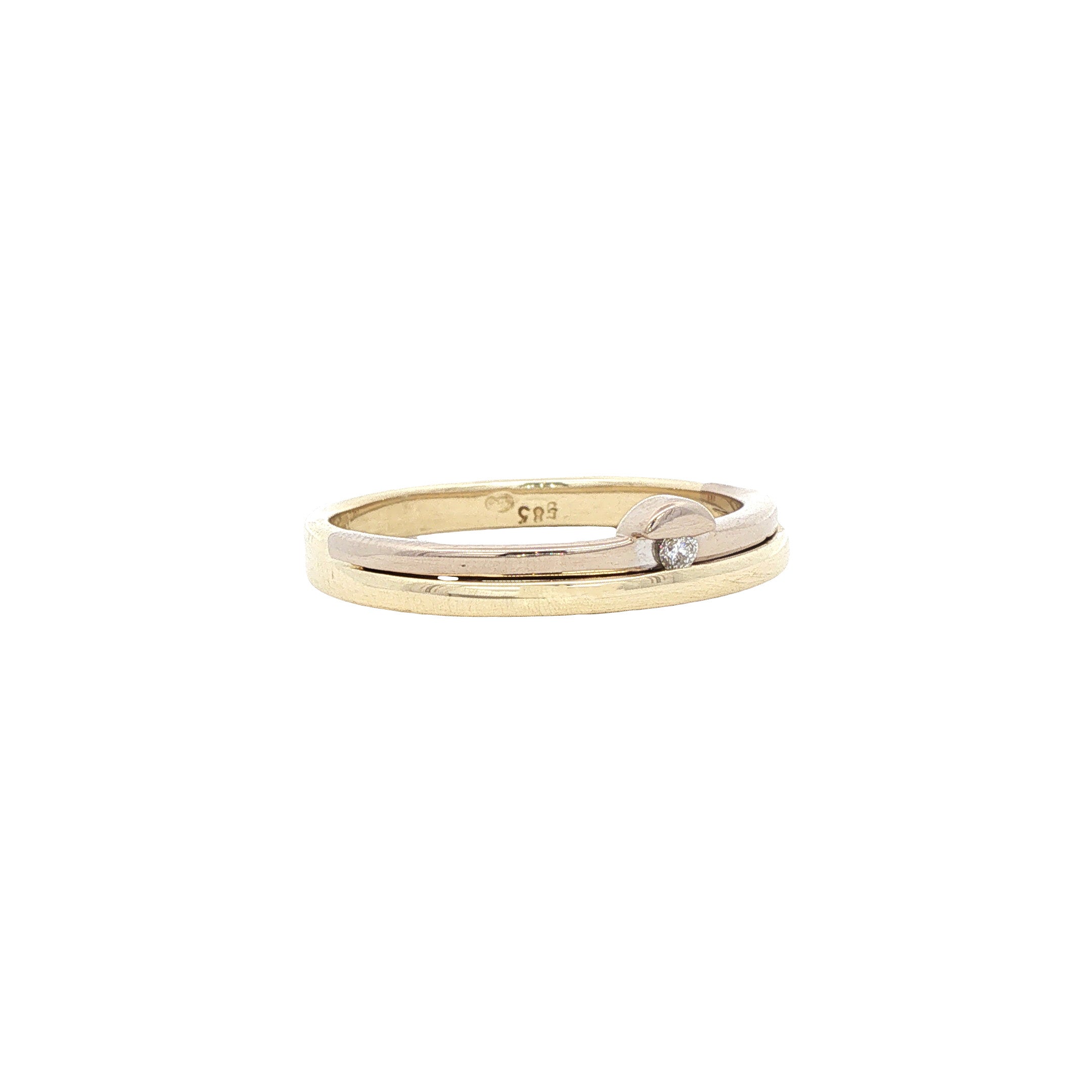 Gouden ring met diamant 14 karaat