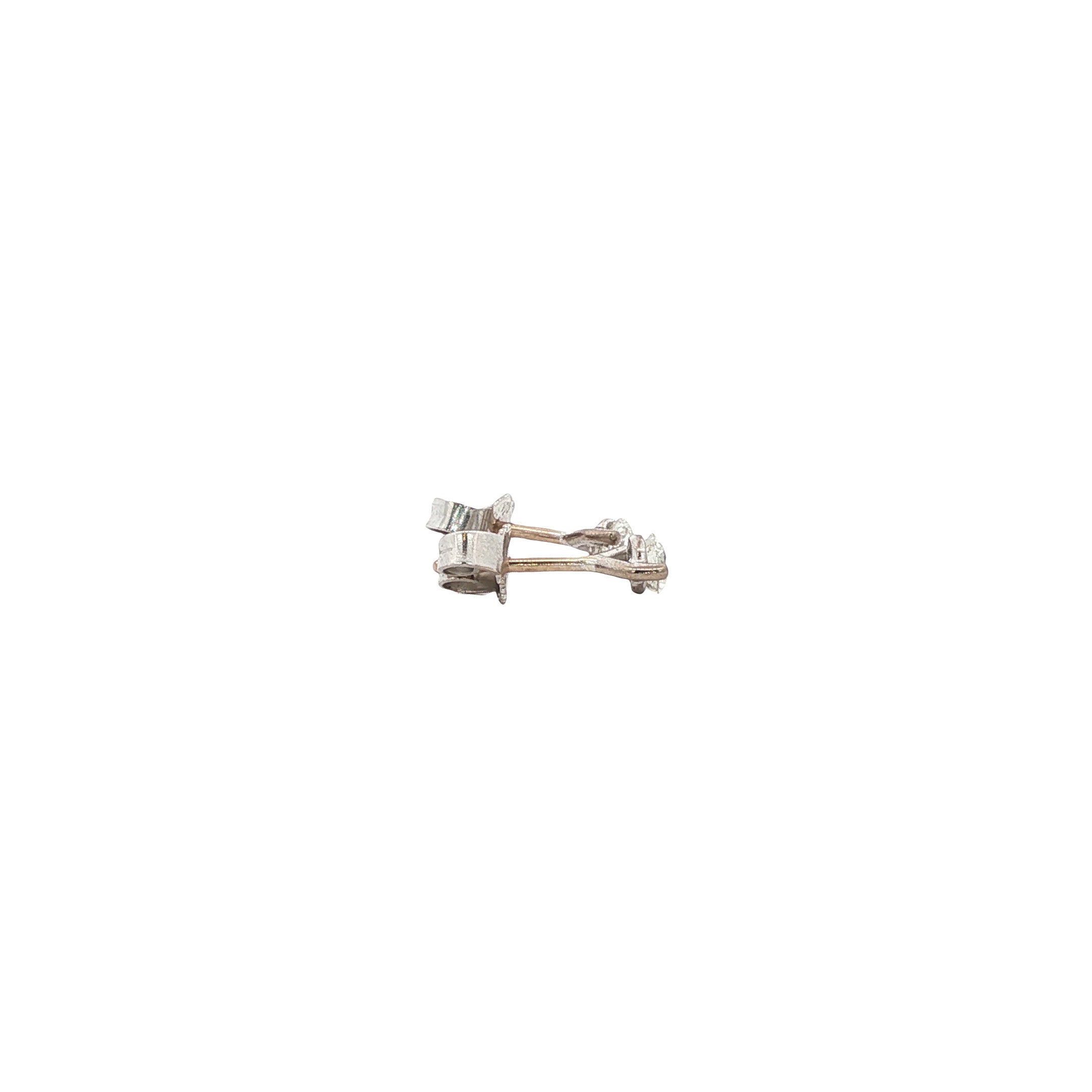 Witgouden solitair oorstekers met diamant 18 karaat
