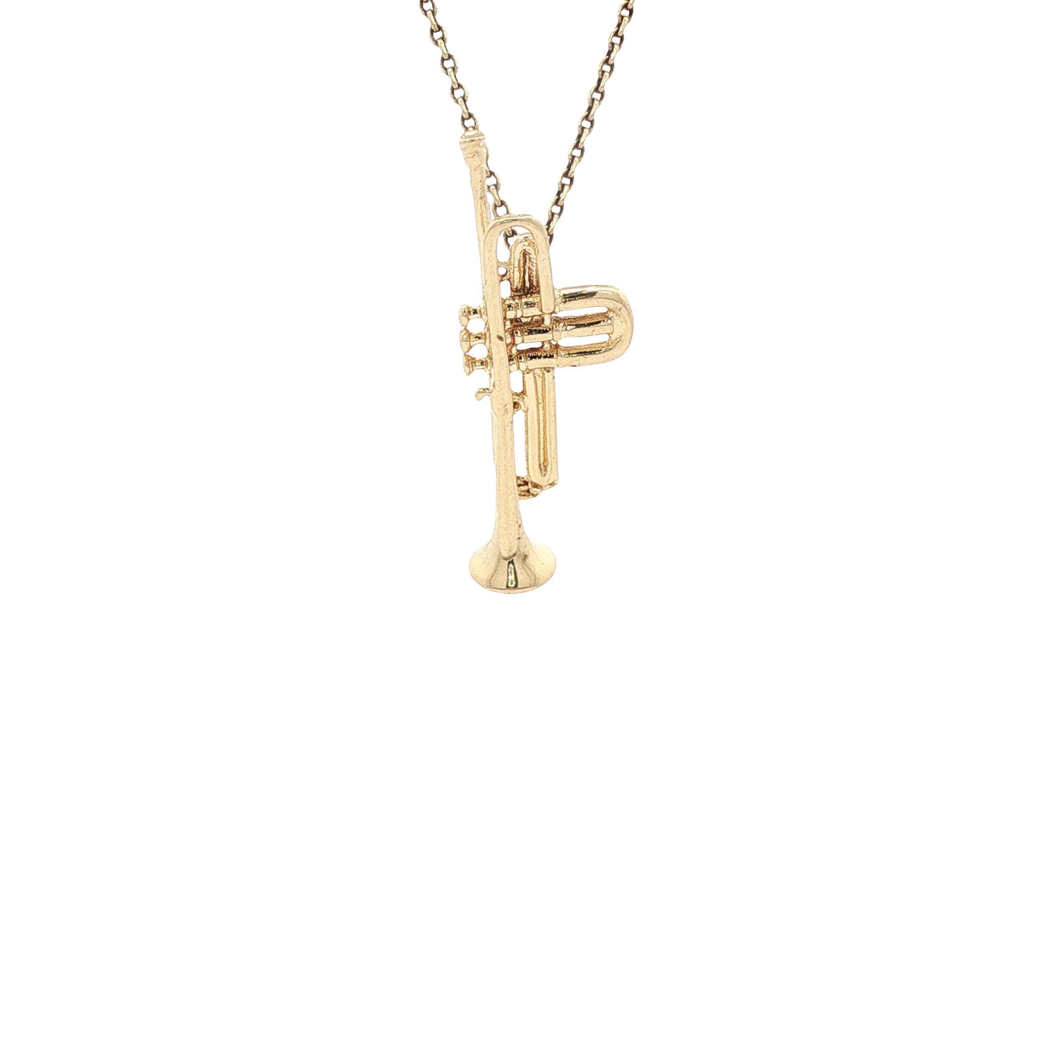 Gouden hanger trompet 14 karaat