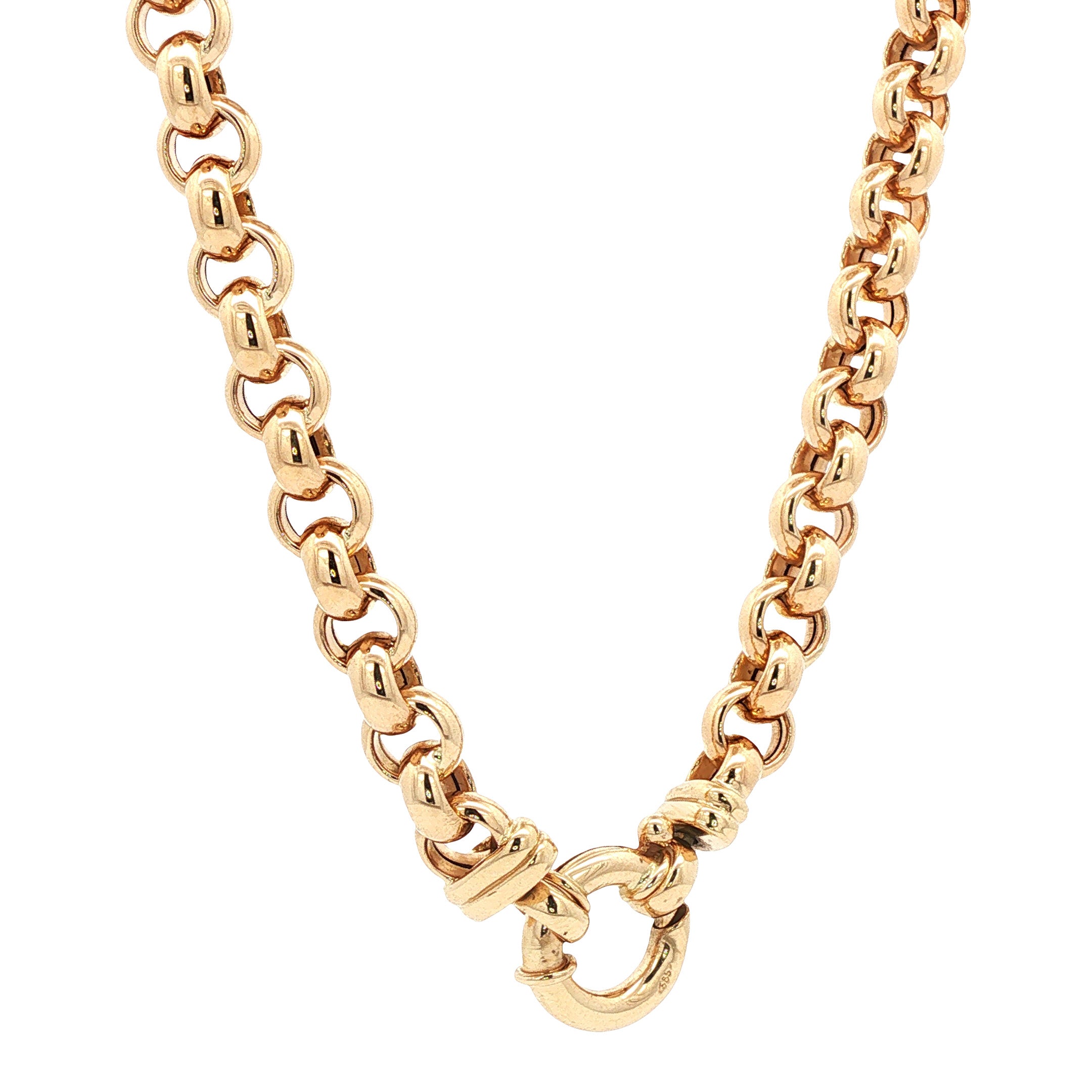 Gouden jasseron collier 50 cm 14 karaat