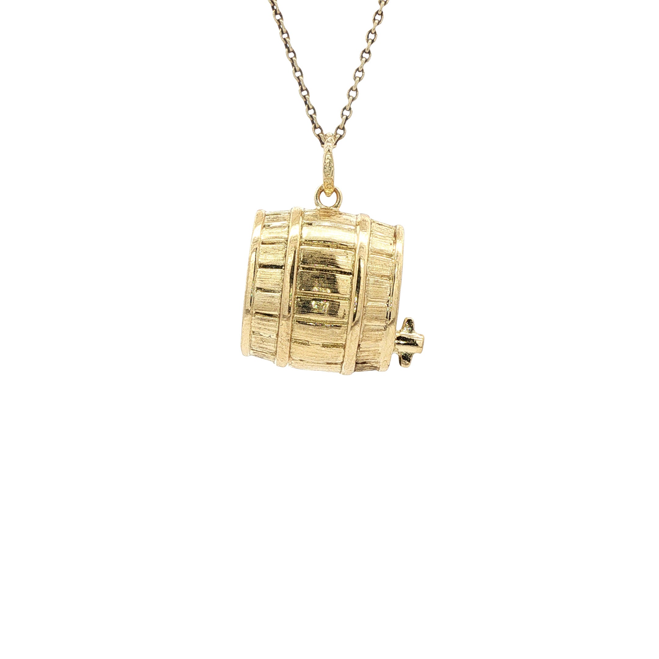 Gouden vintage hanger wijnvat 14 karaat