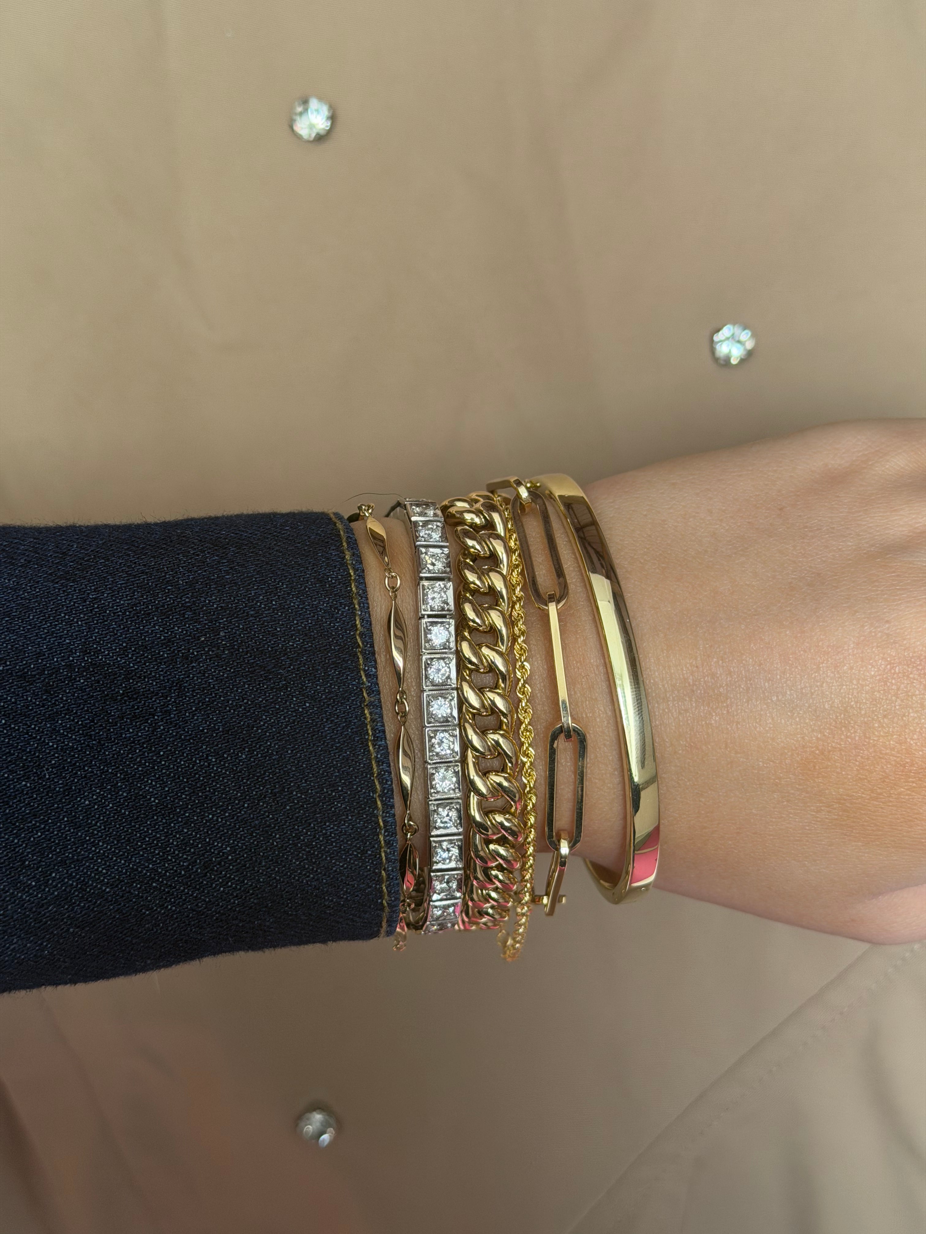 Witgouden tennisarmband met diamant 14 karaat