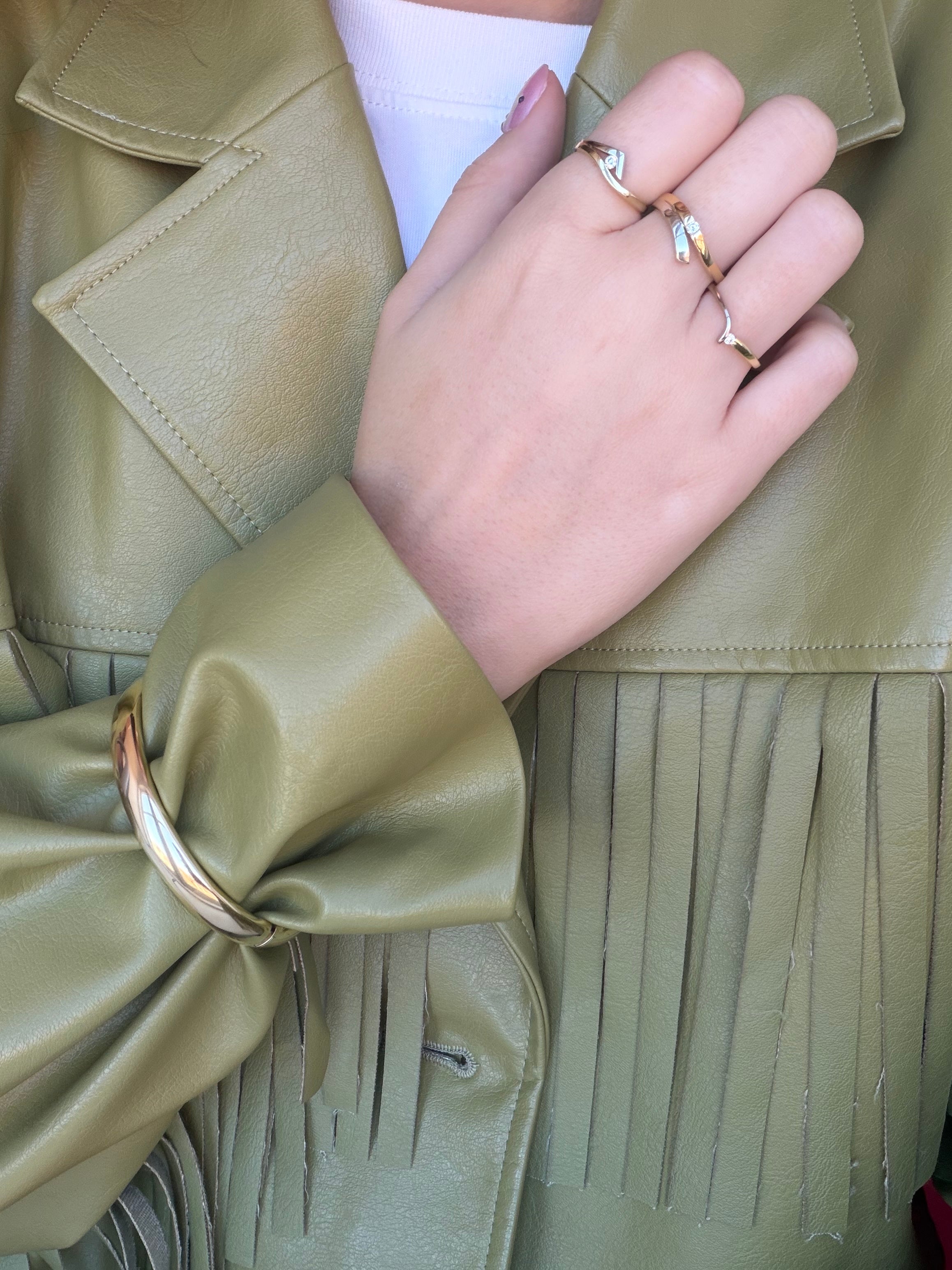 Gouden ring met diamant 14 karaat