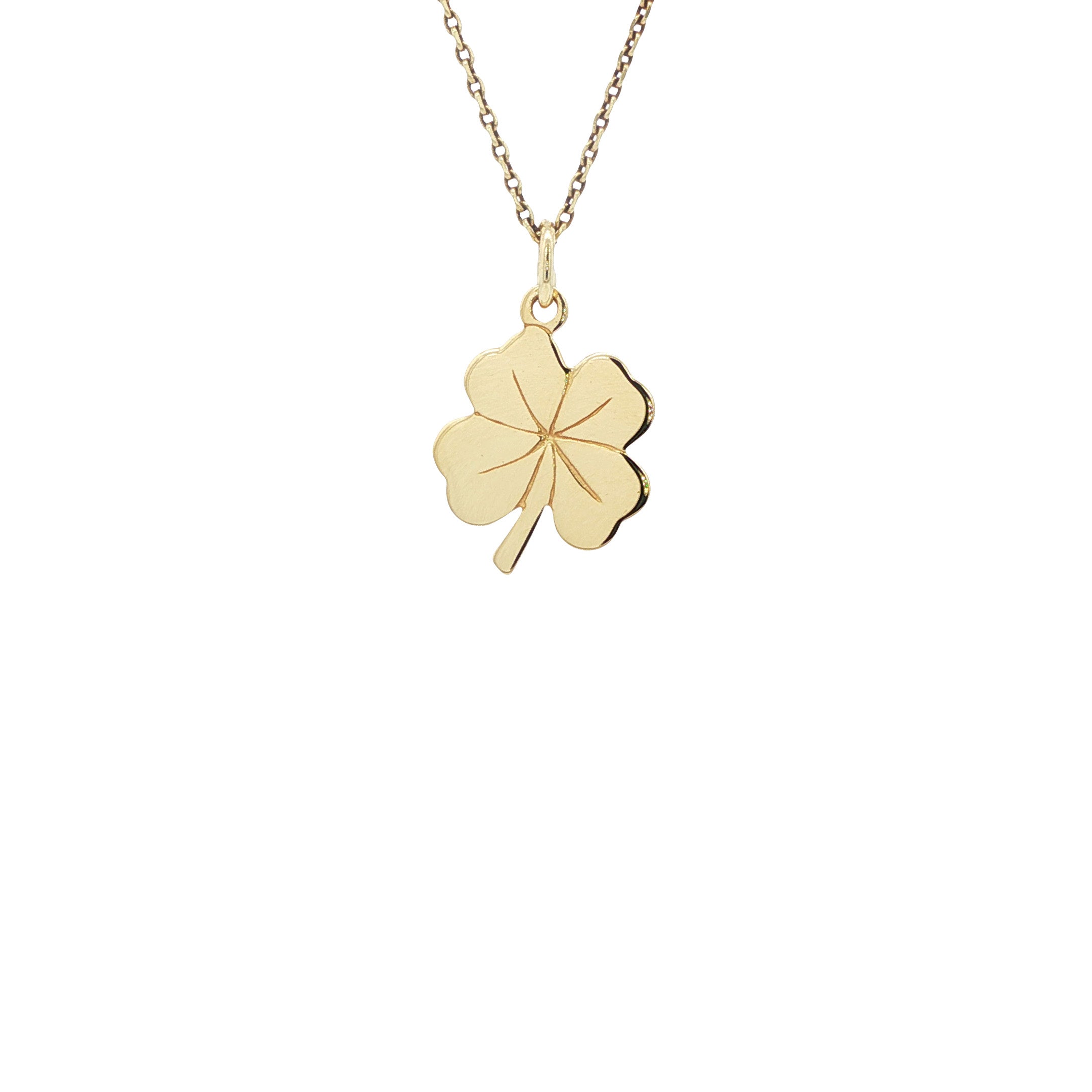 Gouden hanger klaver vier 14 karaat