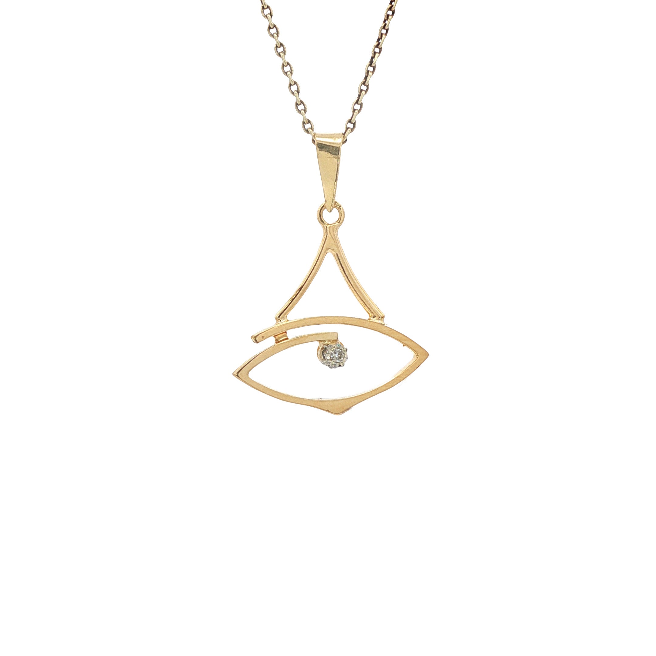 Gouden hanger met diamant 18 karaat